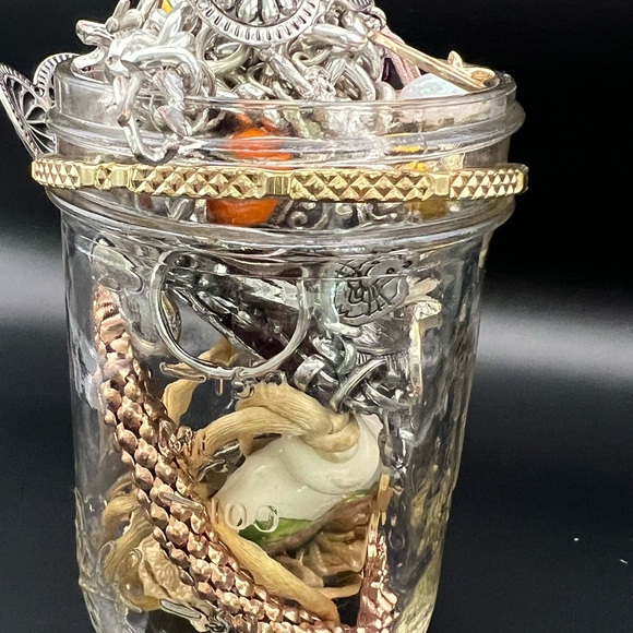 Mixed Jewelry Jar with Gold and Silver Tones - Picture 2 of 3